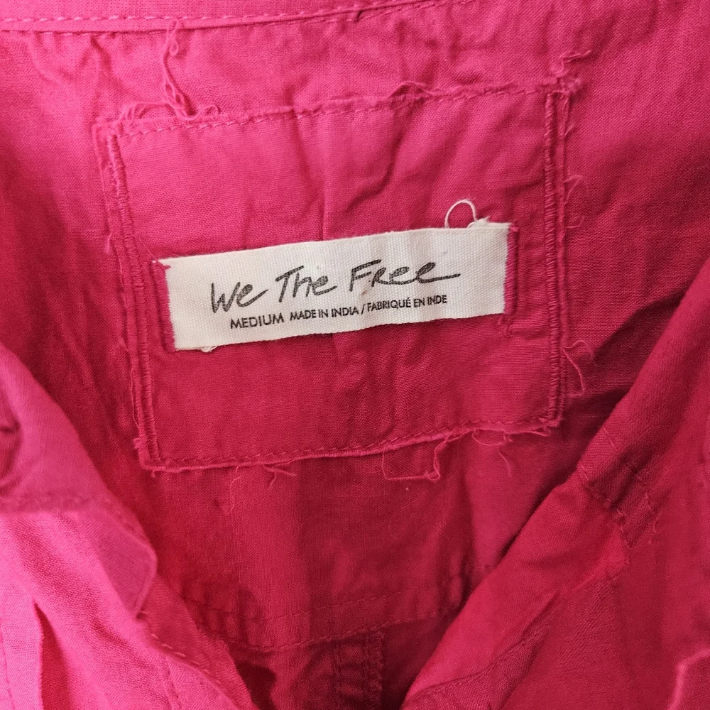 We The Free Remade Poplin Shirt in Pink Size Medium Oversized